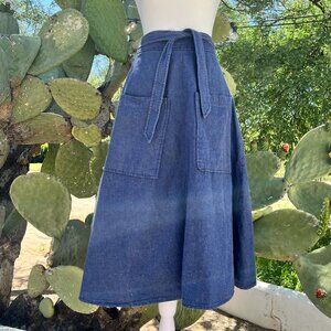 Rail & Post Boutique Vintage Find: 1970s Soft Denim Wrap Skirt